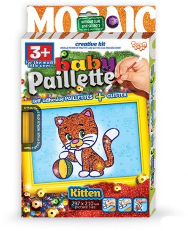 Картина-мозаїка з паєток "Baby Paillette: Кошеня"