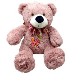 М'яка іграшка "Ведмедик Тедді" 50 см (СІРО-РОЖЕВИЙ)