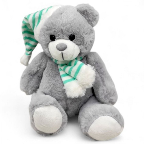 М'яка іграшка "Ведмедик" (21 см), в м'ятному ковпаку