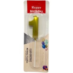 Свеча для торта "Цифра 1" (ЗОЛОТО)