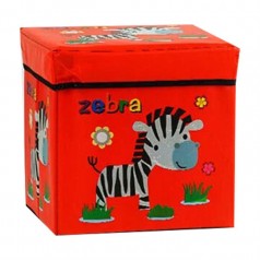 Корзина-пуфик для игрушек "Веселая зебра"