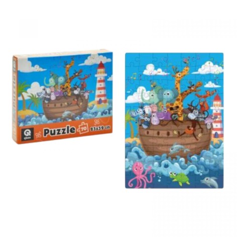 Пазлы – 70 элм. "Зверюшки на кораблике"