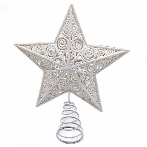 Верхушка для елки "Звезда", белая 23 см