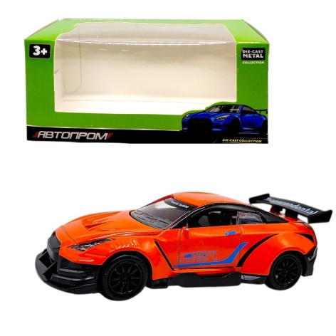 МАШИНА АВТОПРОМ (металлическая) 1:36 NISSAN GTR-35 (ОРАНЖЕВЫЙ)