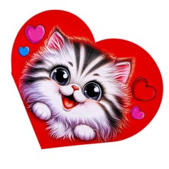 Открытка поздравительная "Валентинка" 13,1х7,1 см (10 штук)