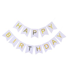 Гирлянда-растяжка флажки "Happy birthday" 12*16см-5м, серебро