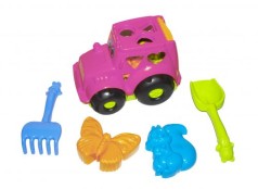 Сортер-трактор "Кузнечик" №2 (розовый) с песочным набором