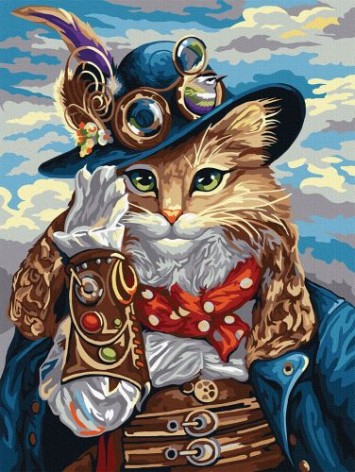 Картина за номерами "Кіт-мушкетер"