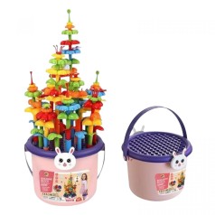 Конструктор "Цветущая поляна", 156 деталей, наклейки, в ведре