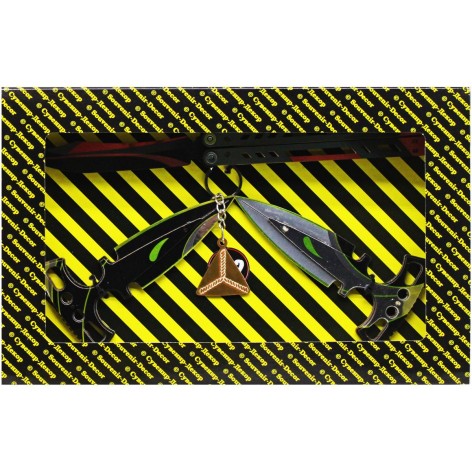 BOX Сувенирный SO-2 "Бабочка BLACK WIDOW & HARMONY daggers"