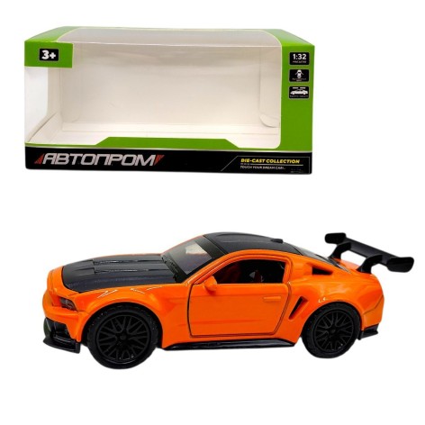МАШИНА АВТОПРОМ (металлическая) 1:32 FORD MUSTANG (ОРАНЖЕВАЯ)