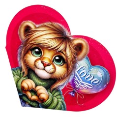 Открытка поздравительная "Валентинка" 13,1х7,1 см (10 штук)