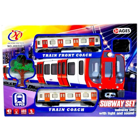 Залізна дорога "Метро" на батарейках, в коробці р.36x6,5x25 см