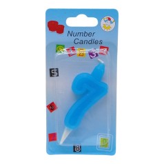Свічка-цифра блакитна "7" 7см (41355)