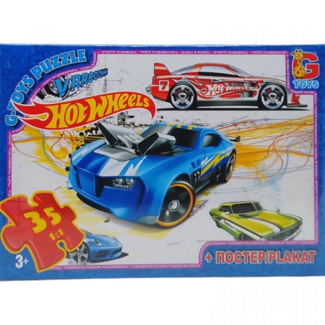 Пазлы ТМ "G-Toys" из серии "Hot Wheels", 35 эл.