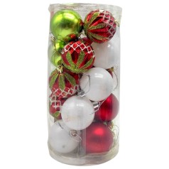 Новогодние украшения, 20 штук, шарики, D=6 см, в слюде