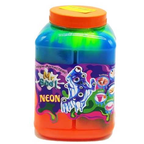 Лізун-Антистрес "Mr.Boo: Neon" 1000 г, оранжевий + синій