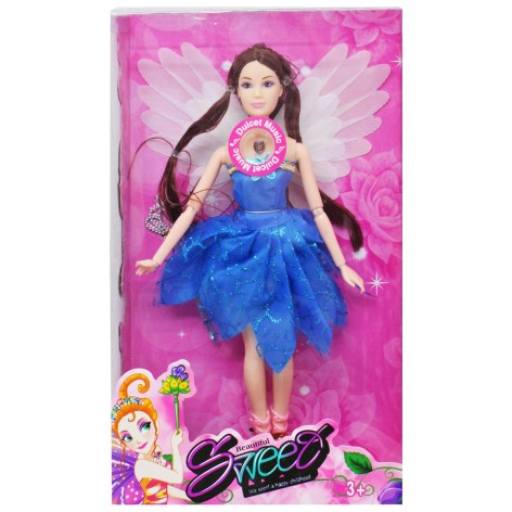Музична лялька з крилами "Фея" (у синій сукні)