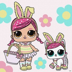 Картина за номерами "L.O.L. Surprise! Spring Bling Hops with Kittea" 40х40 см