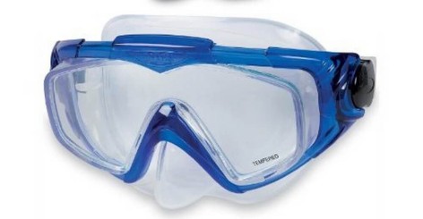 Маска для плавания "SILICONE AQUA PRO" (синие)
