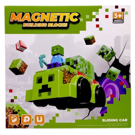 Магнитный конструктор "MINECRAFT" машинки (КРИПЕР)