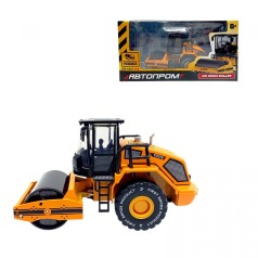 Стройтехника мет. АВТОПРОМ Однобарабанный каток, подвижные детали в короб. 26,5*13,5*8,5см