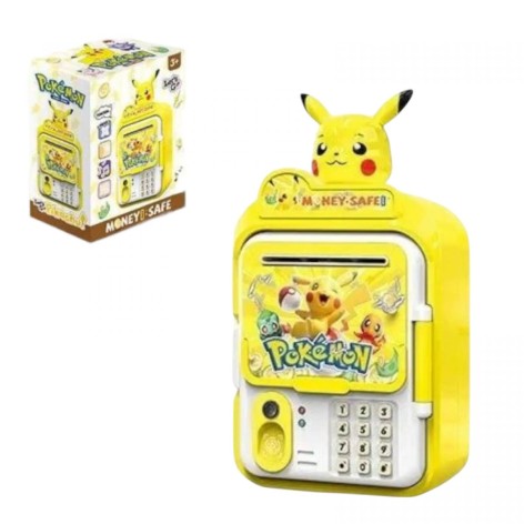 Сейф Пикачу звуки, подсветки, наклейки, игрушечные деньги, в коробке