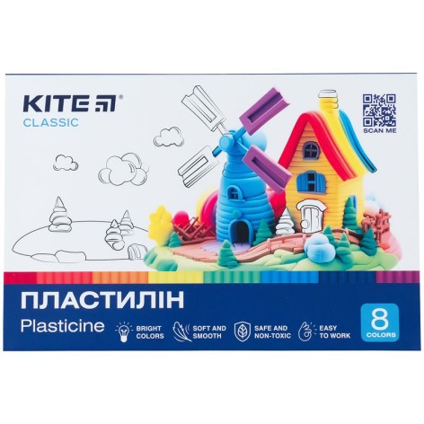 Пластилин, 8 цветов, 160 г. Kite Classic