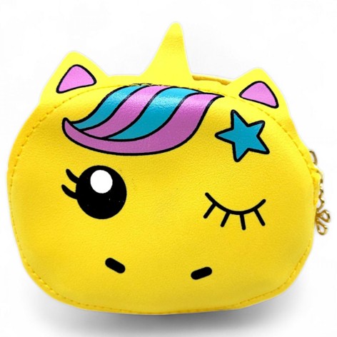 Сумочка "Единорог" (10х13 см), желтая