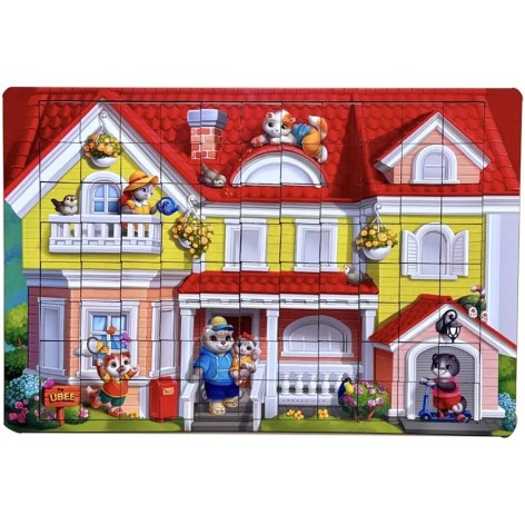 Котячий будинок, пазл 48х32 см, 176 дет