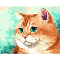 Картина по номерам "Рыжий кот с голубыми глазами" ★★★★★