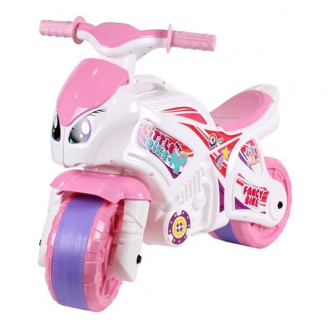 Каталка "Мотоцикл Технок" бело-розовая