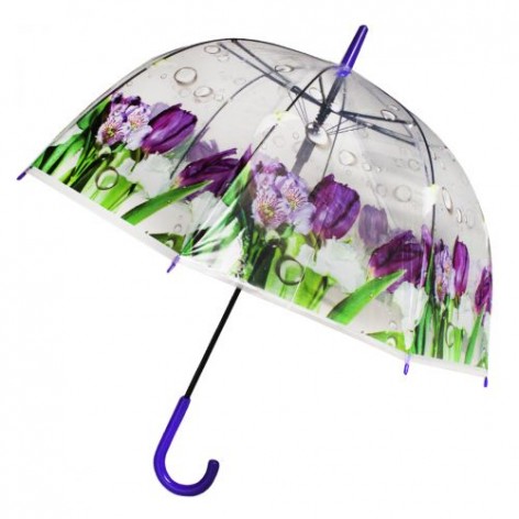 Зонтик детский "Цветы" фиолетовый