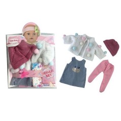 Одежда для пупса (шубка, колготки, платье, шапочка, подгузник, пустышка) для кукол ростом 30-35 см