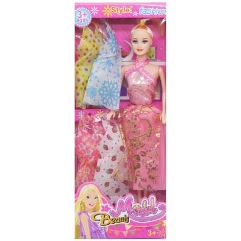 Лялька з нарядами "Model" у рожевому (вигляд 1)