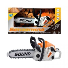 Бензопила звук, цепь двигается, на батарейках, в коробке