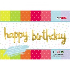 Надпись "Happy Birthday", золотой