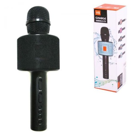 Уцінка. Бездротовий караоке мікрофон "CHARGE V8" з Bluetooth (чорний) - при відтворенні поганий звук і погано заряджається
