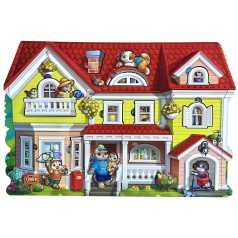 Котячий будинок, фігурний пазл, 47,5х32 см, 95 дет