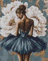 Алмазная мозаика - "Балерина с белыми пионами" ©art_selena_ua, 40х50см
