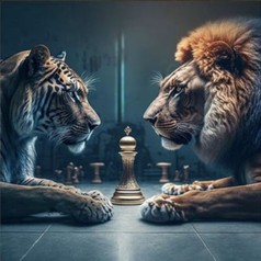 Набір для творчості алмазна картина  Тигр з левом Strateg розміром 30х30 см  (ME13830)