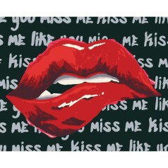 Картина по номерам с красками металлик "Kiss me" 40х50 см
