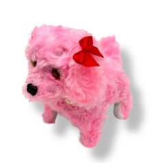 Собачка ходилка с бантом (Розовая)