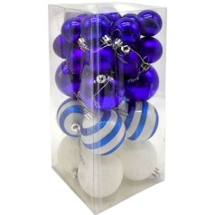 Новорічні прикраси, 30 штук, кульки у слюді