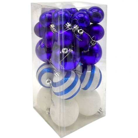 Новорічні прикраси, 30 штук, кульки у слюді