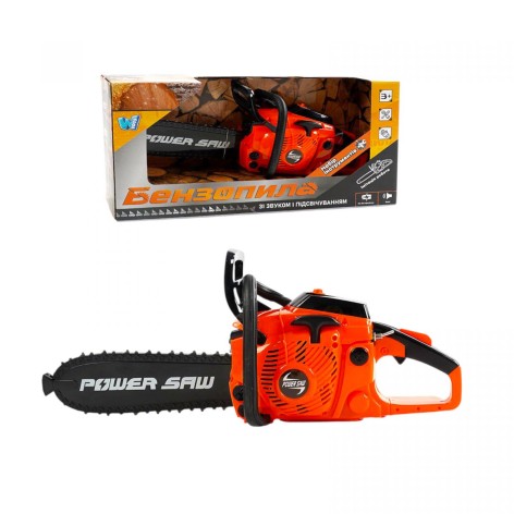 Пила, звук, цепь двигается, на батарейках, в коробке