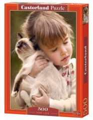 Пазлы "Девочка с котенком", 500 элементов