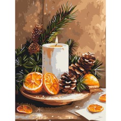 Картина по номерам "Апельсиновый уют" 30х40 см