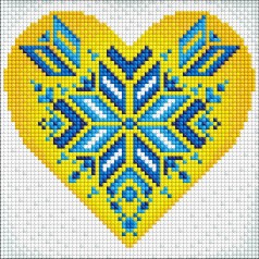 Набір з алмазною мозаїкою без підрамника "Україна у серці" 20х20см