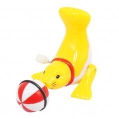 Заводная игрушка "Тюлень с мячиком", желтая